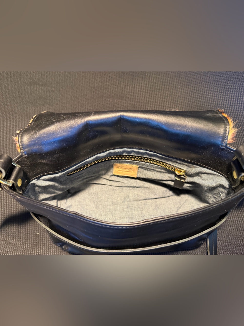 RARE Clare V. Snakeskin Pony Hair Leather Crossbody Bag - Picture 7 of 11